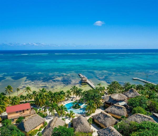 Belize coastal resort and Caribbean water