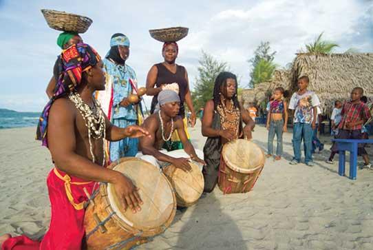 Garifuna cultural drumming experience on the beach